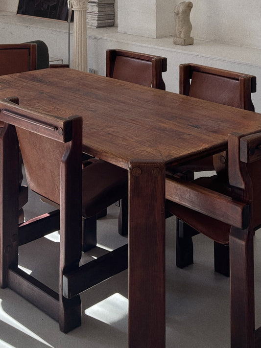 1970s Post + Rail Dining Set