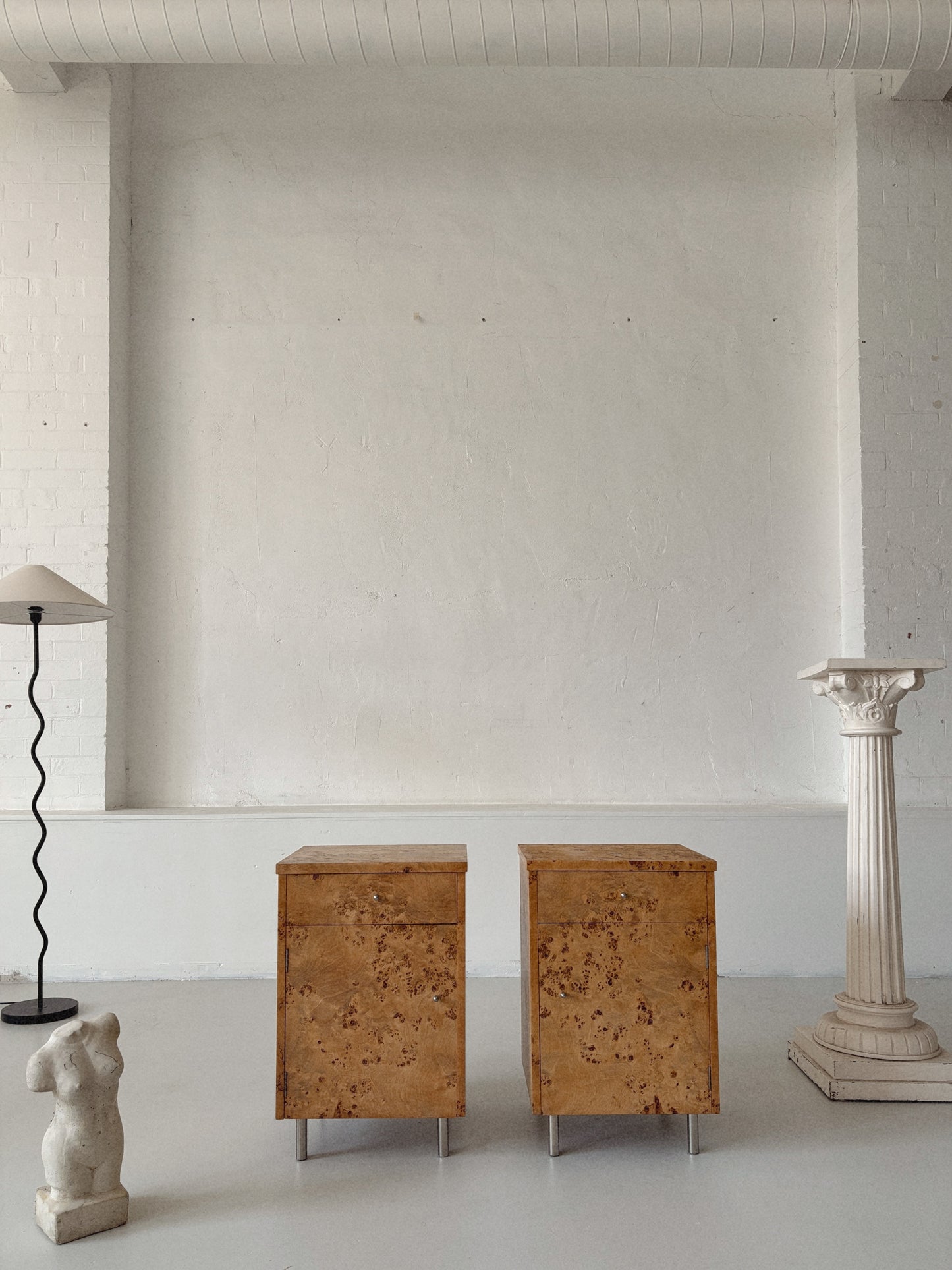 Rectangular Burl Bedside Tables