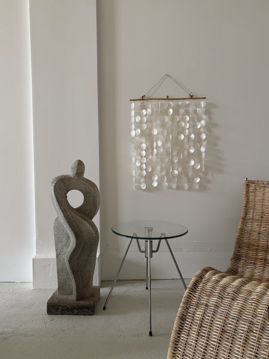 Glass + Chrome Side Table