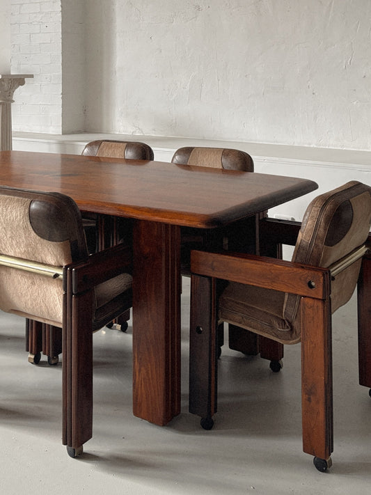 1970s Post + Rail 6 Seat Dining Setting