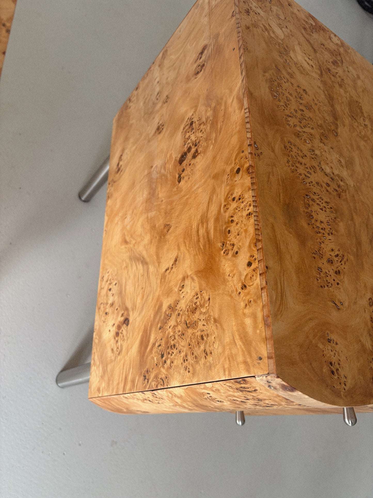 Curvy Burl Bedside Tables