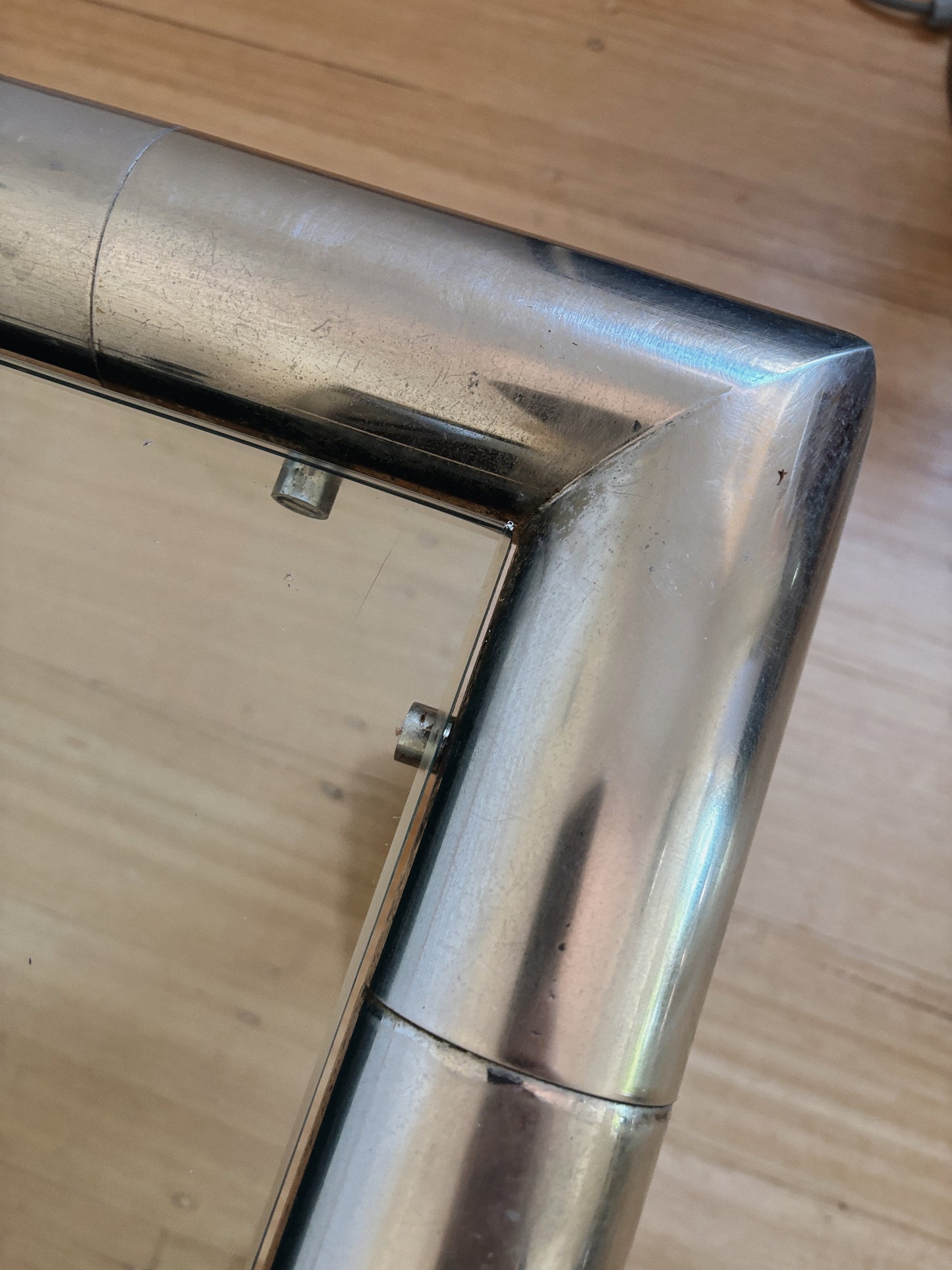 Vintage Chunky Chrome Coffee Table