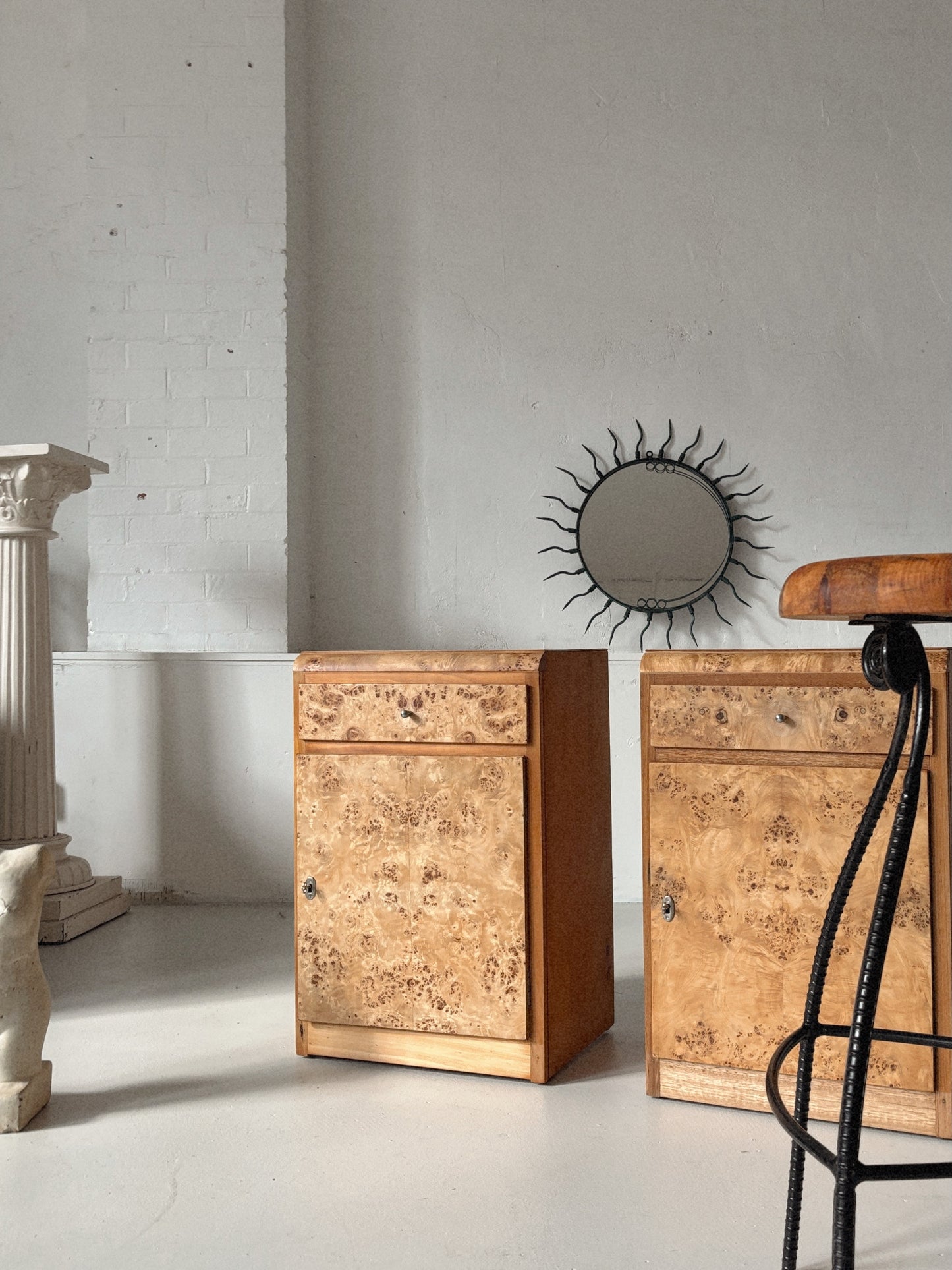 1950s Burl Bedside Tables