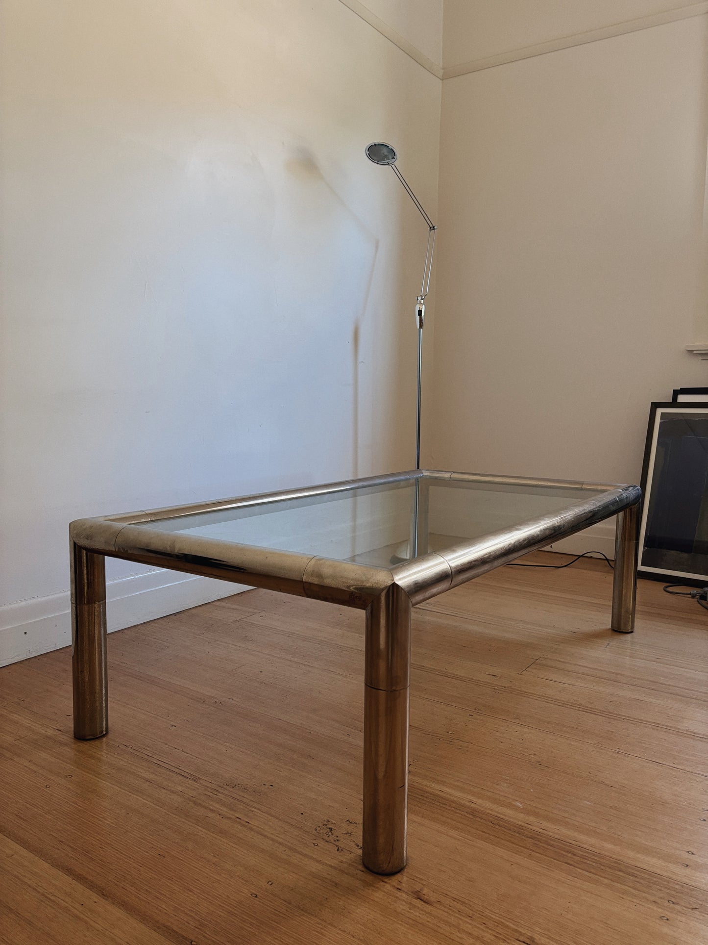 Vintage Chunky Chrome Coffee Table