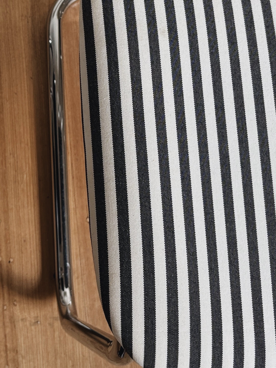 Set 4 Chrome + Stripe Cantilever Chairs