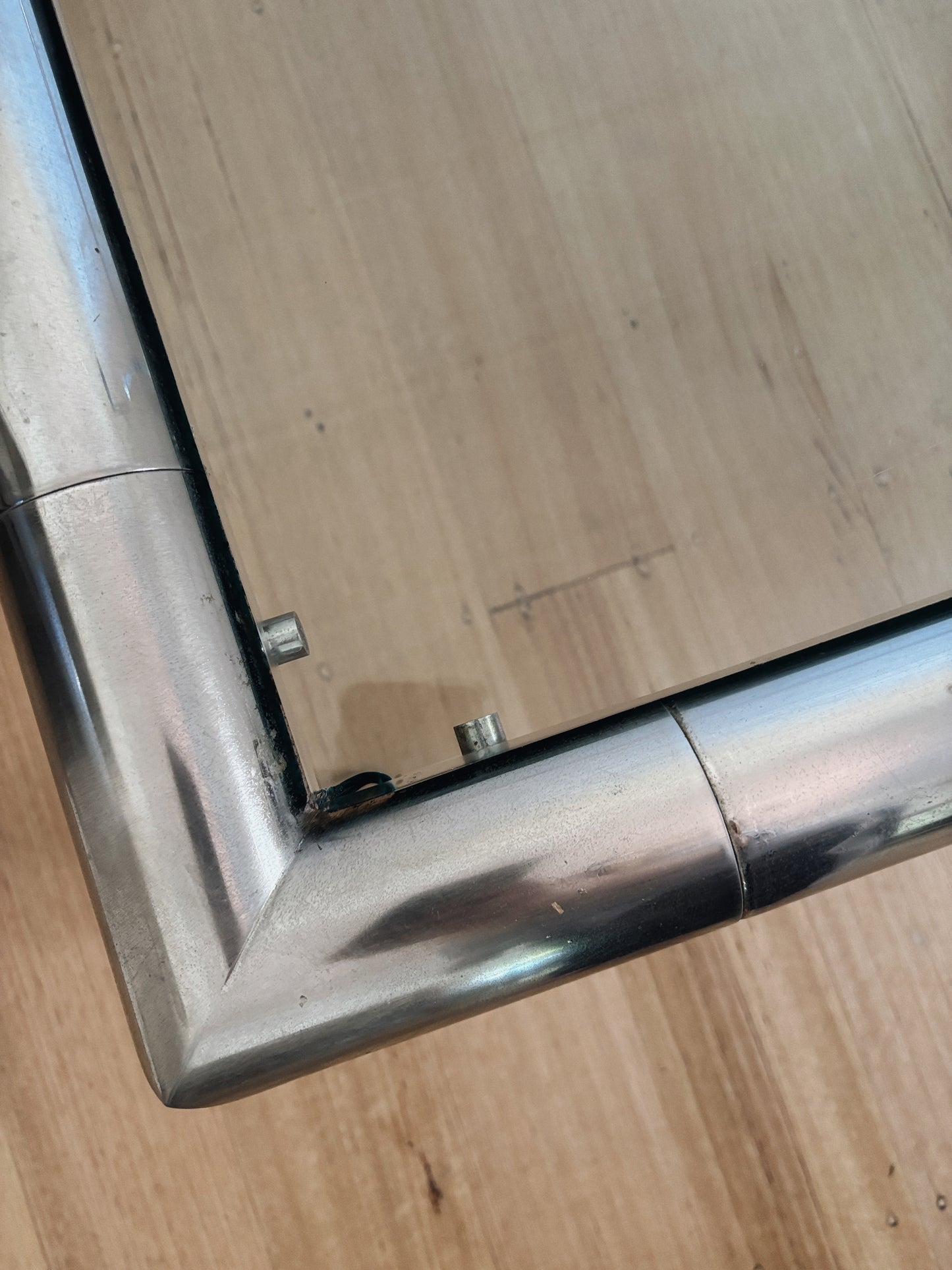 Vintage Chunky Chrome Coffee Table