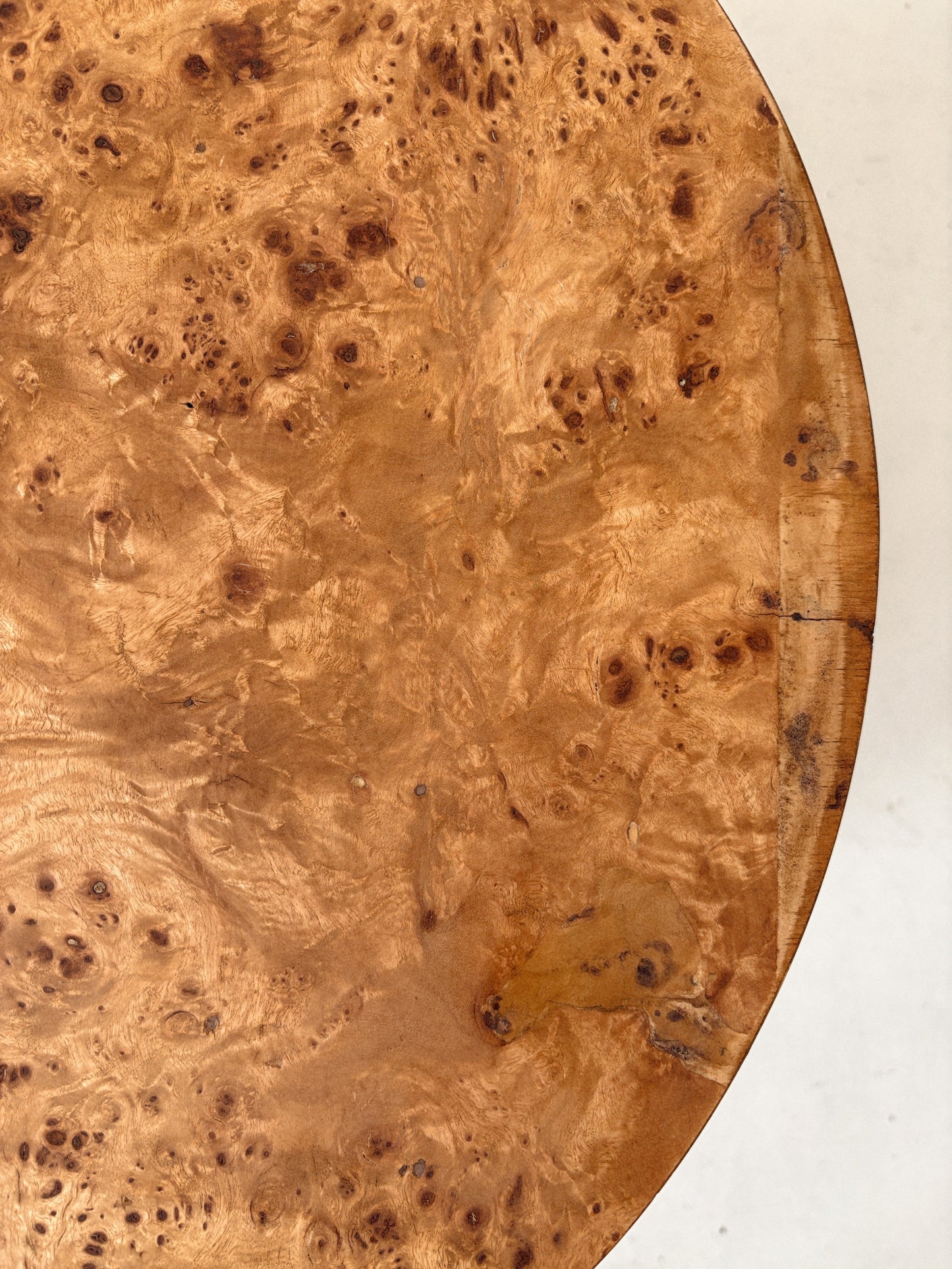 Round Vintage Burl Bedside Tables