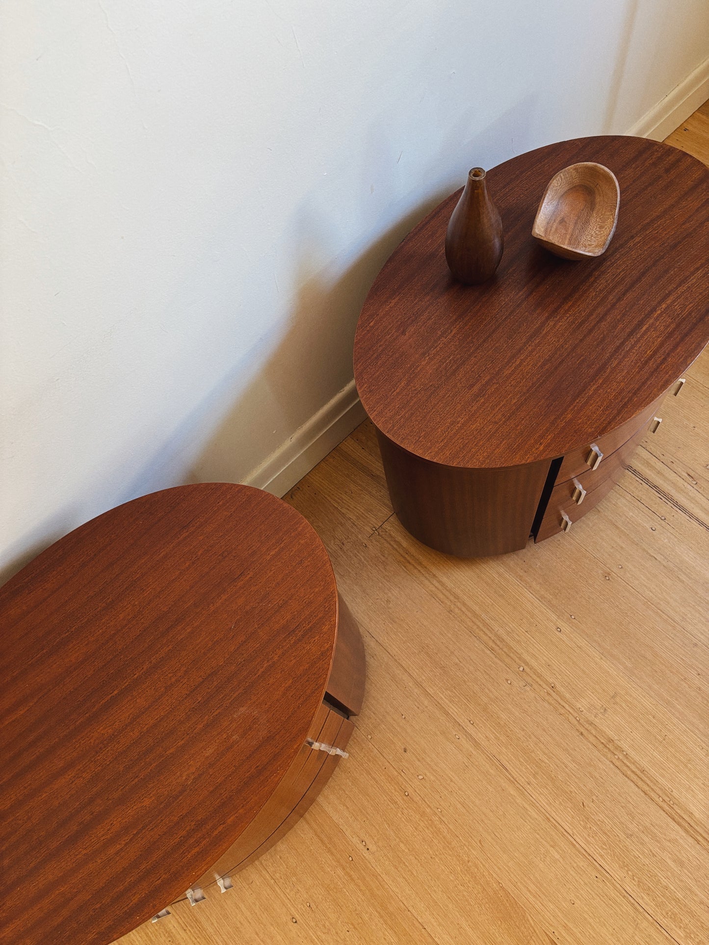 00s Oval Bedside Tables