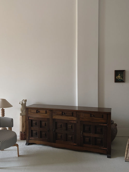 1970s Brutalist Walnut Sideboard