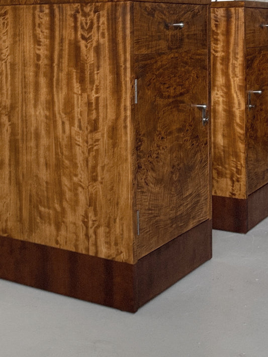 Minimalist Burl Bedside Tables