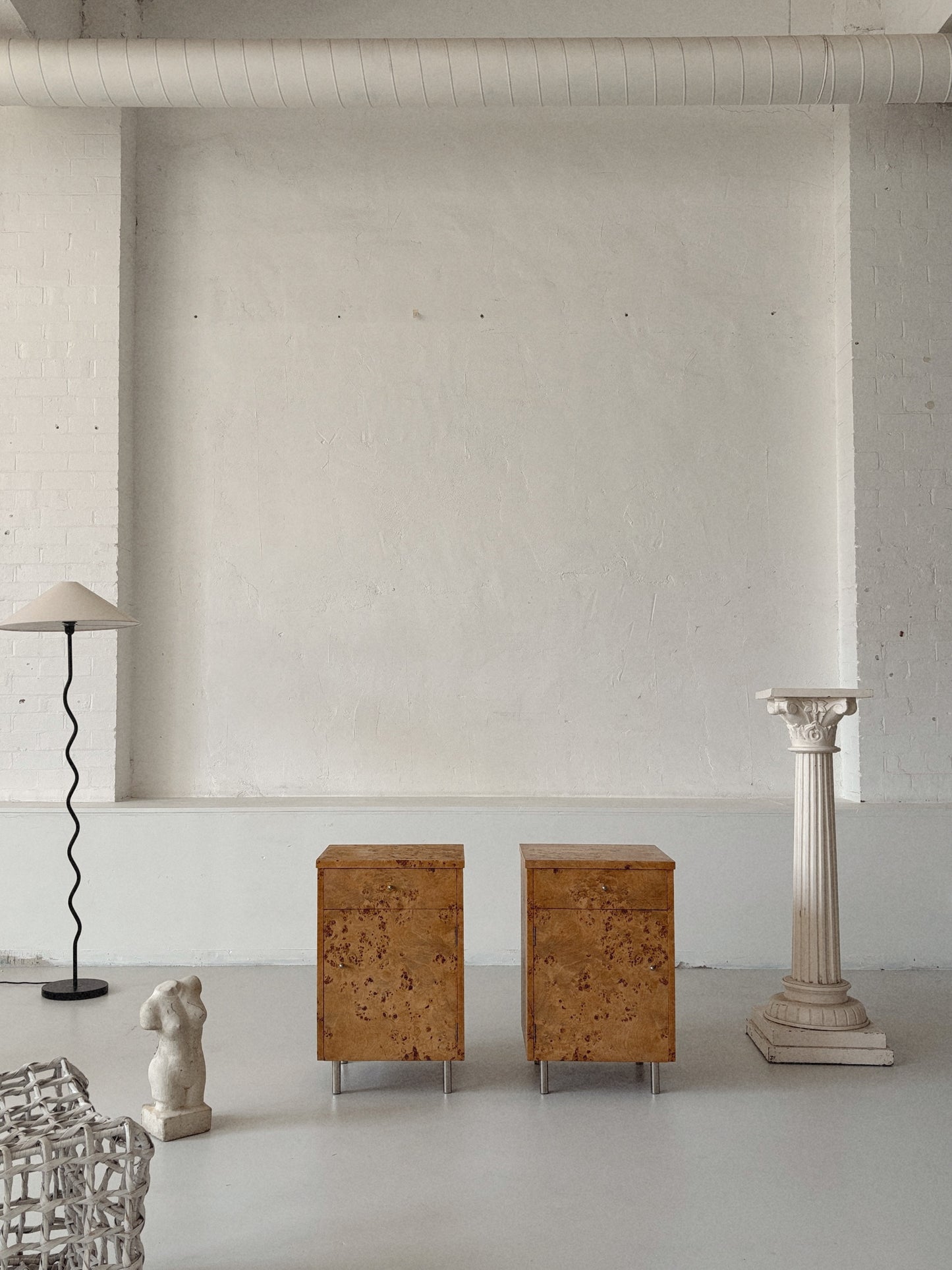Rectangular Burl Bedside Tables