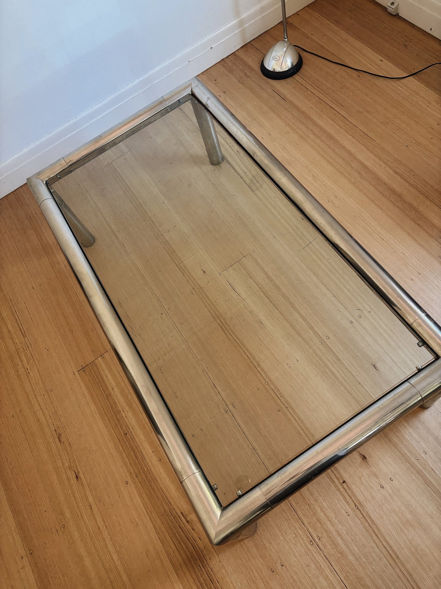 Vintage Chunky Chrome Coffee Table