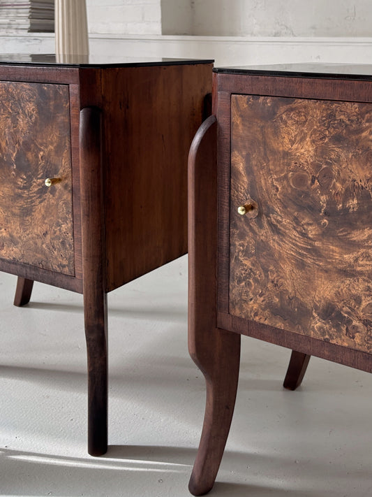 Dark Burl Bedside Tables