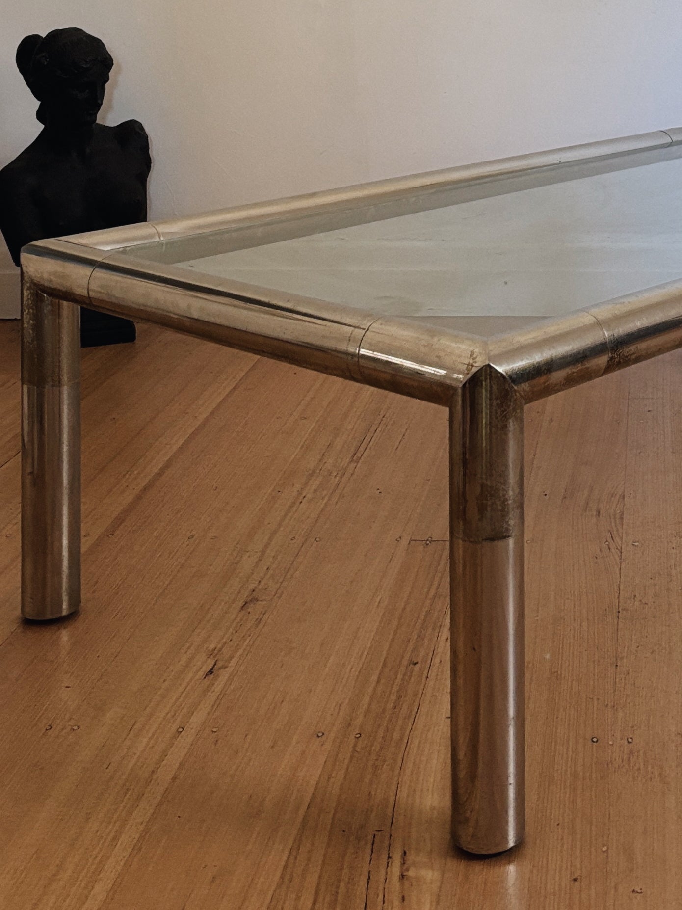 Vintage Chunky Chrome Coffee Table