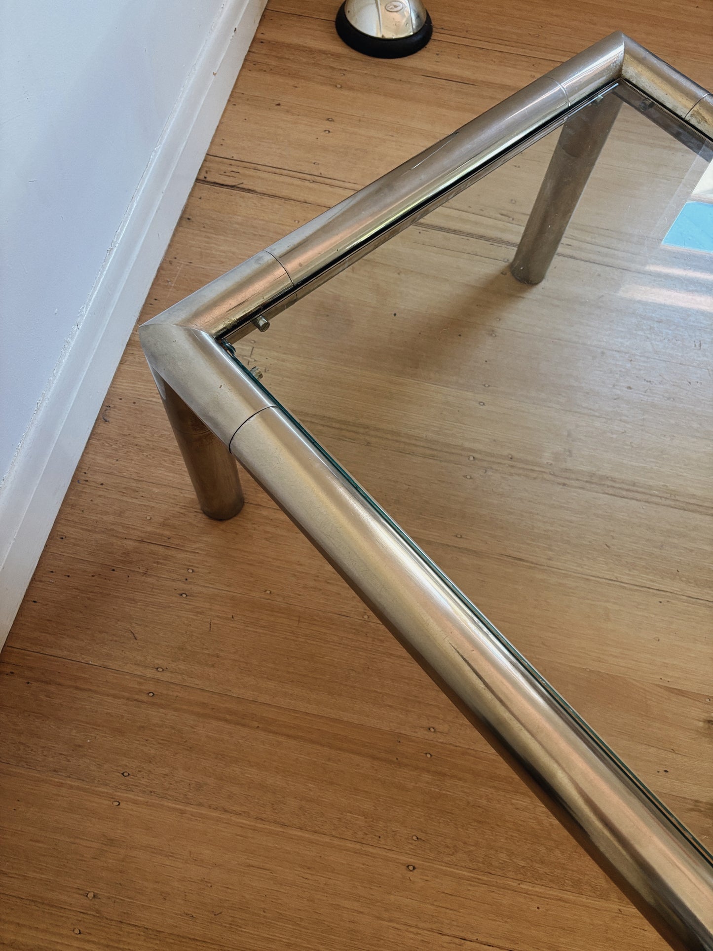 Vintage Chunky Chrome Coffee Table