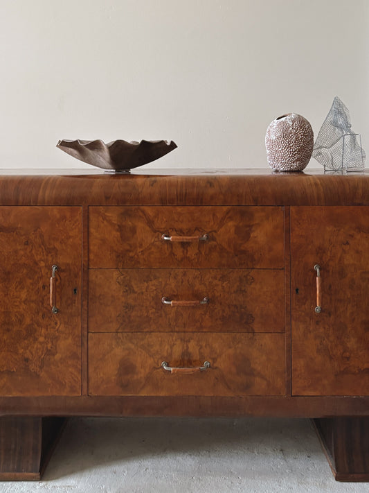 Art deco European Burl Sideboard