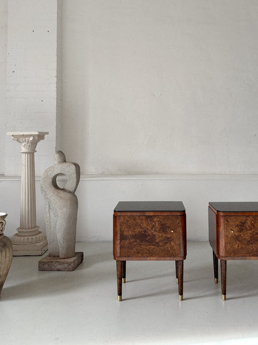 1960s Burl Bedside Tables