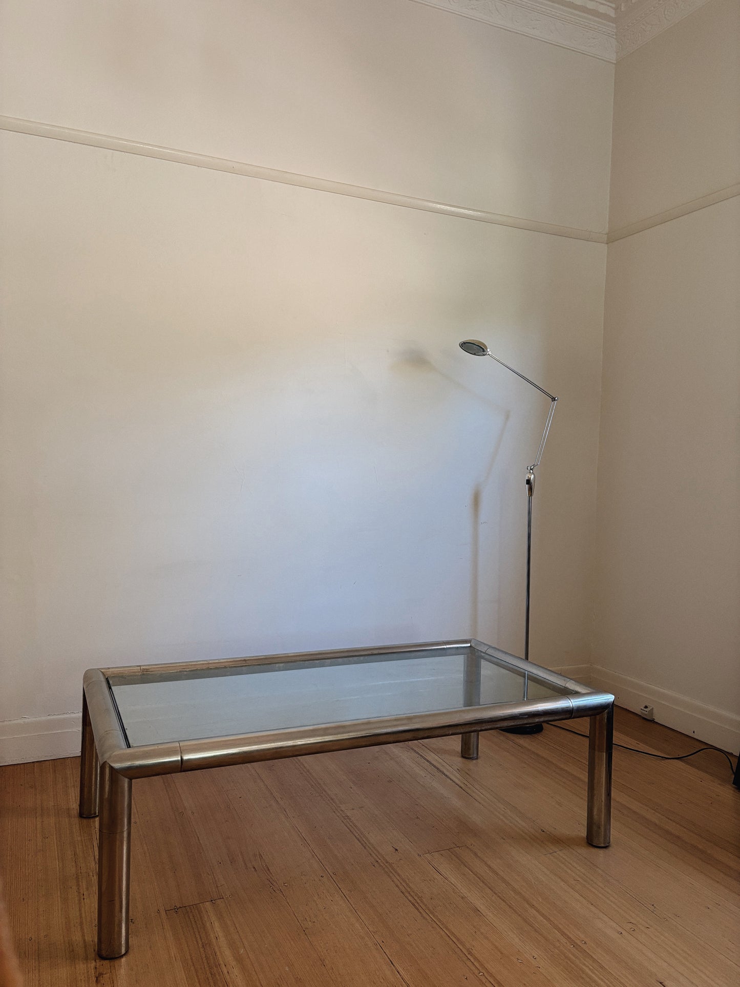 Vintage Chunky Chrome Coffee Table