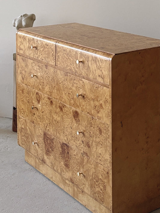 Curve Front Burl Drawers