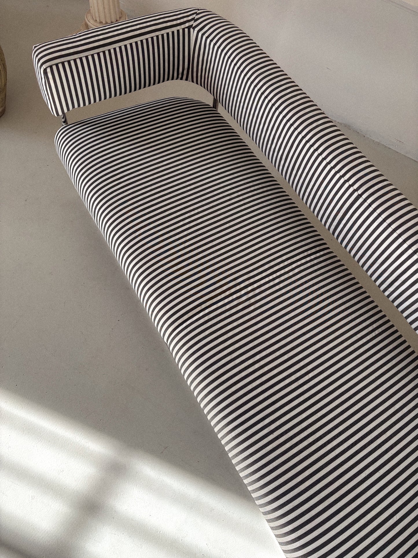 Vintage Chrome + Stripe Sofa