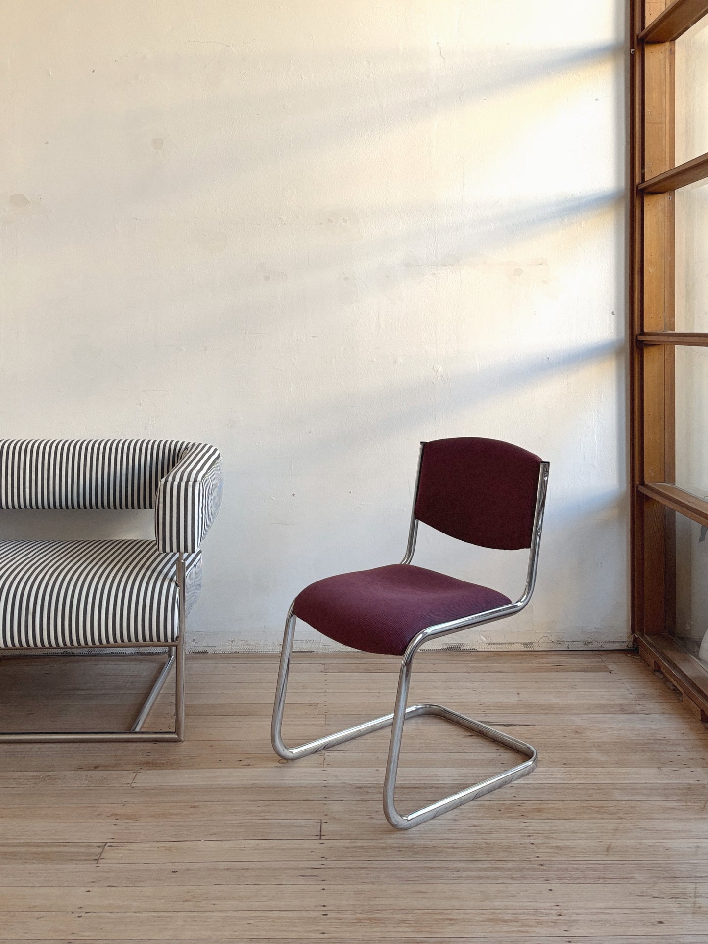Cantilever Chrome Chairs Custom x 4