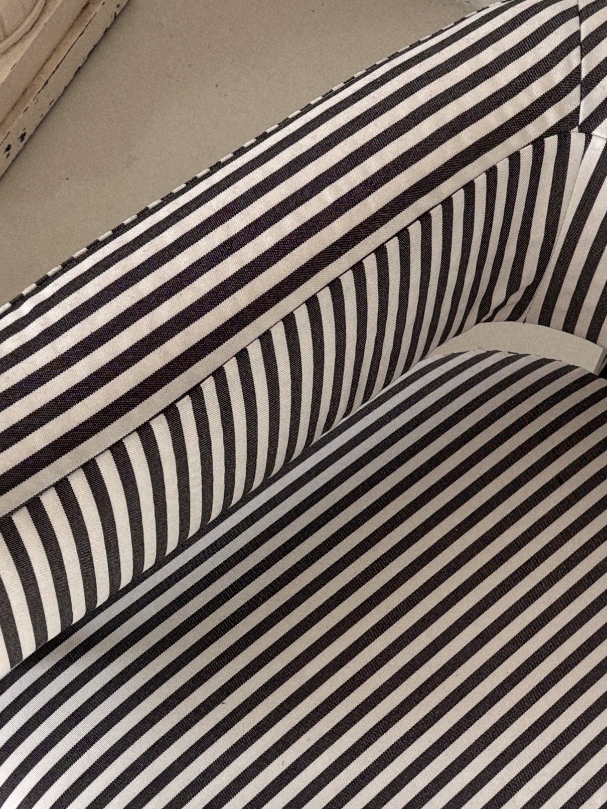 Vintage Chrome + Stripe Sofa