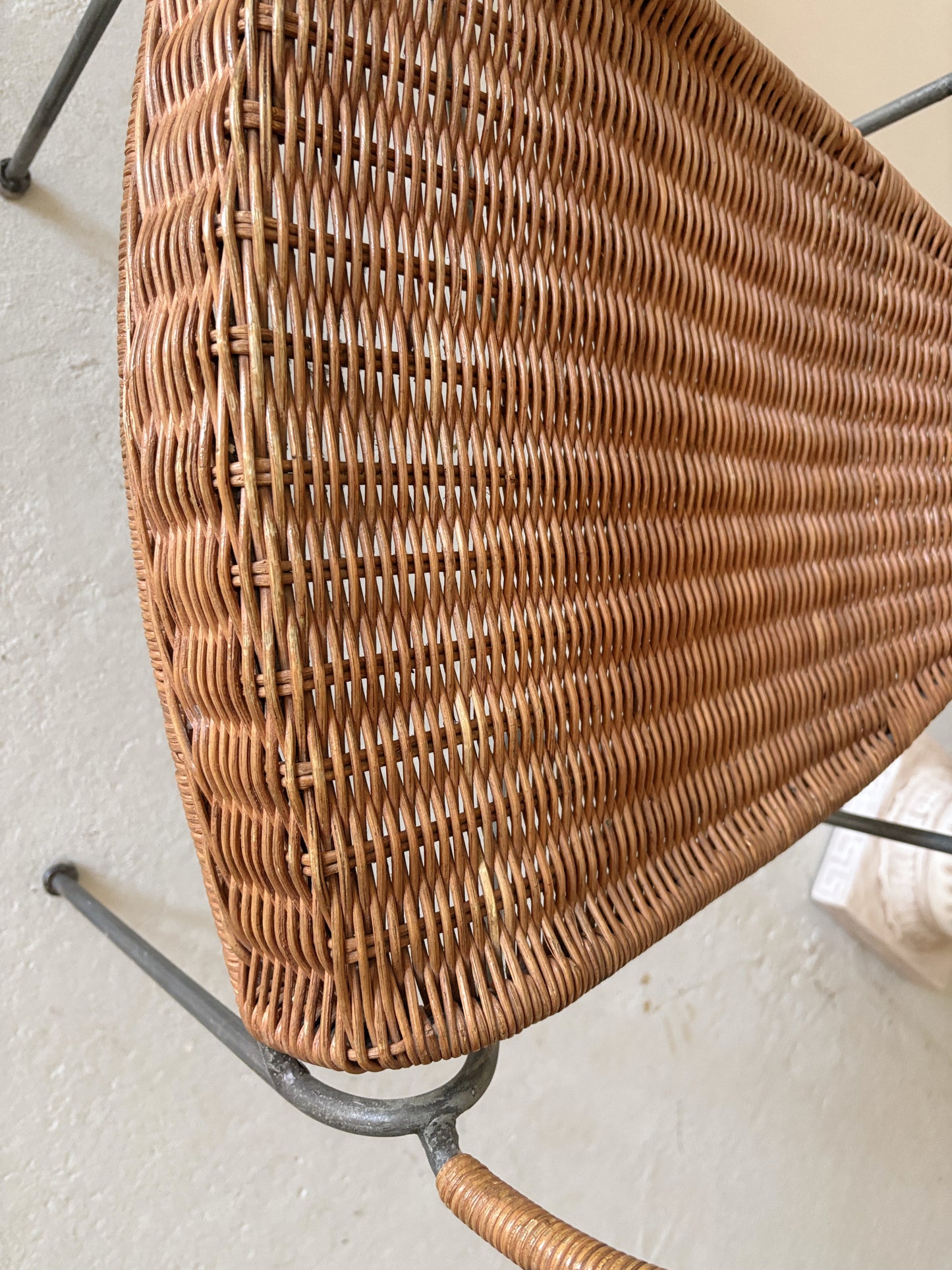 Set 6 Rattan + Steel Dining Chairs