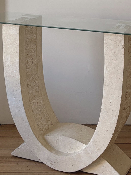 Vintage Fossil Stone Console Table