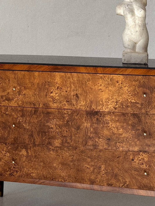 Vintage Burl Drawer Sideboard