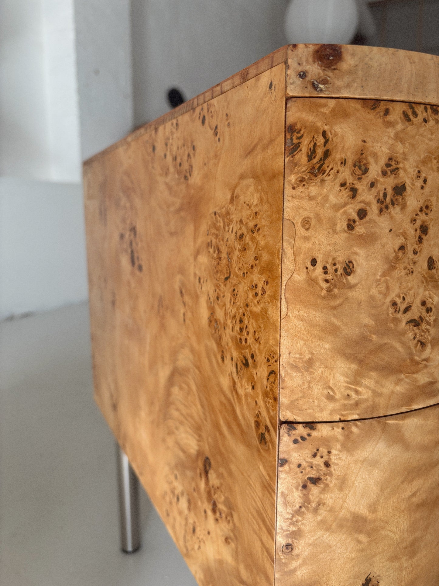 Curvy Burl Bedside Tables