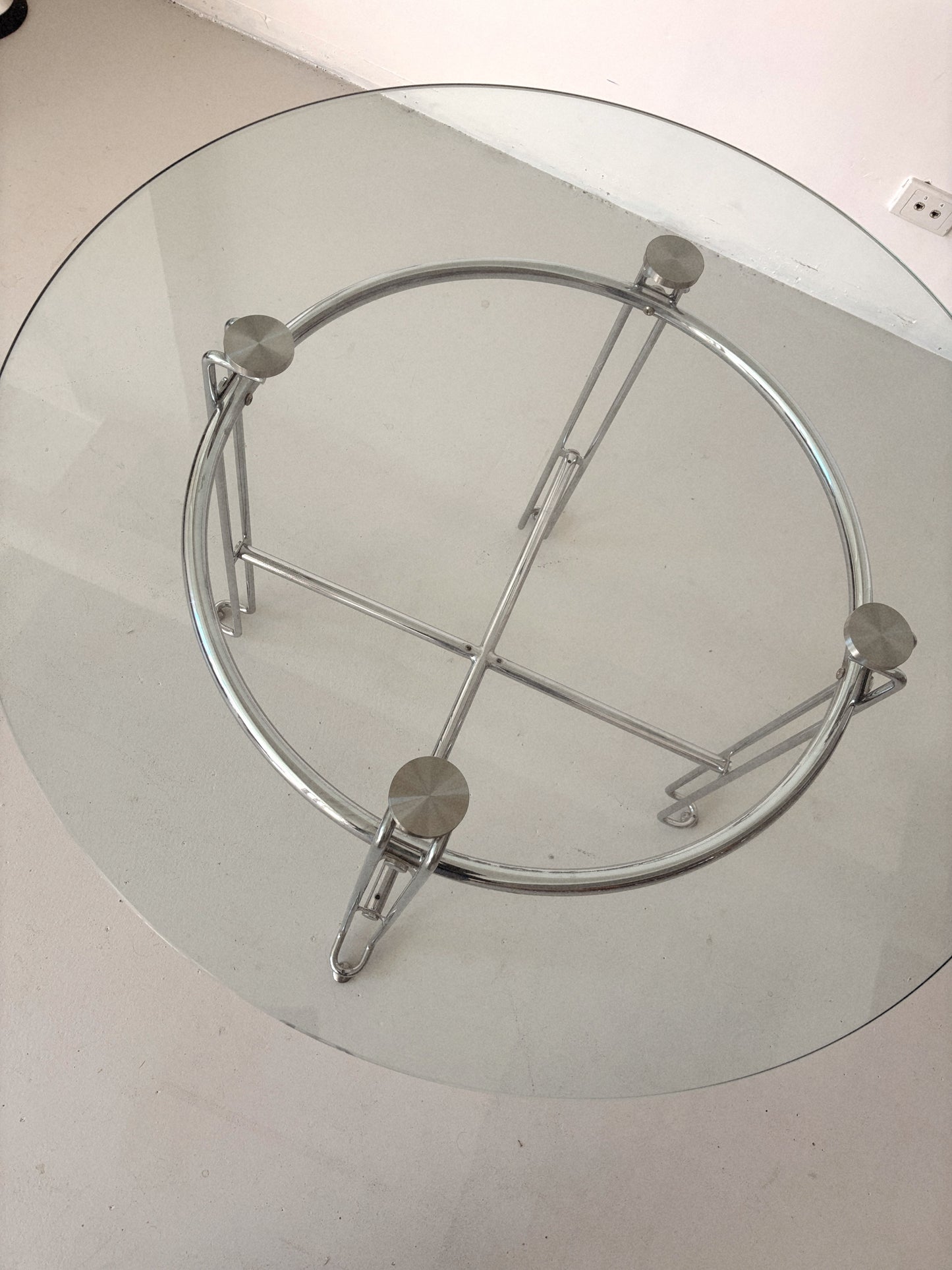 Chrome + Glass Table