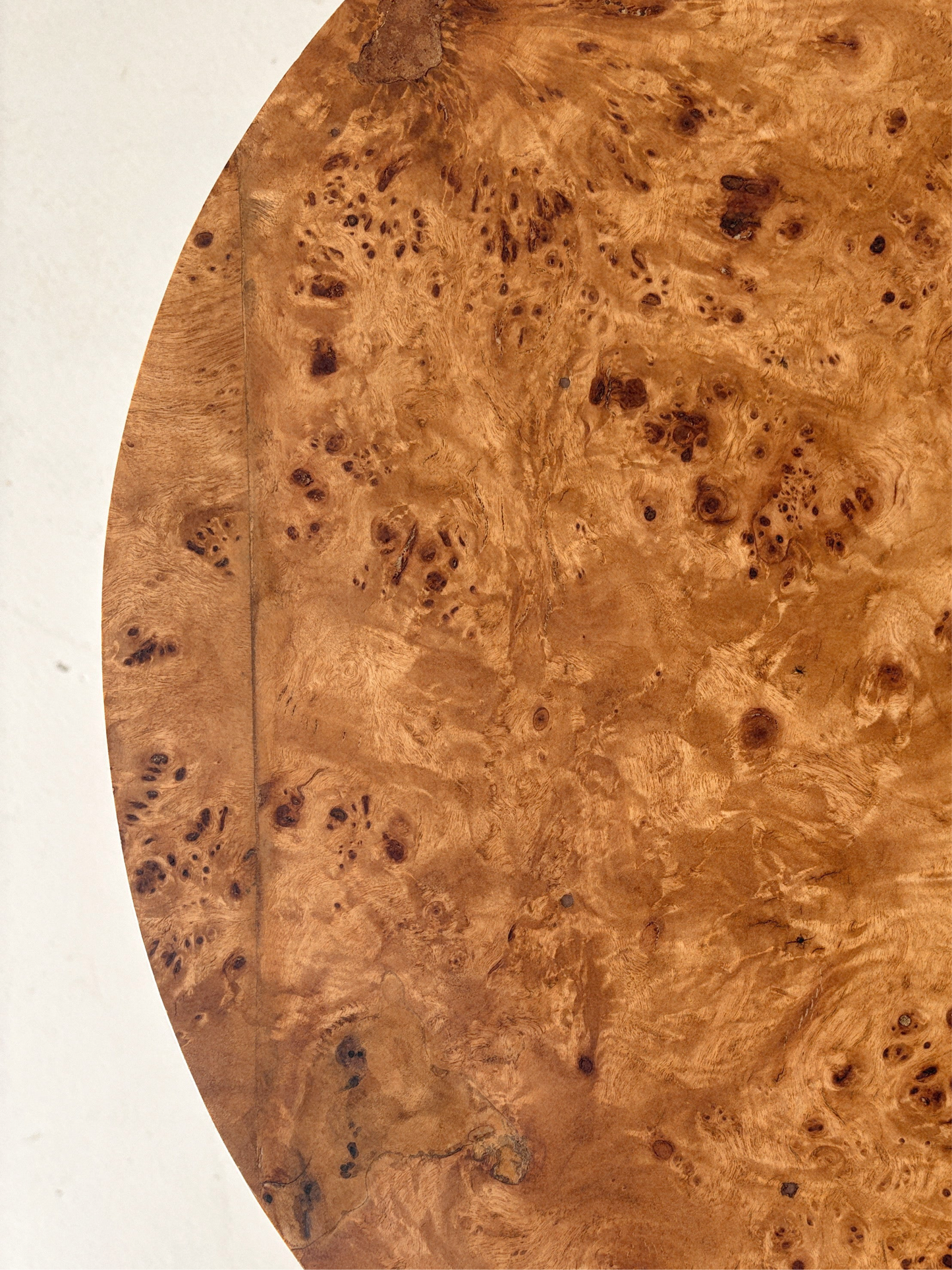 Round Vintage Burl Bedside Tables