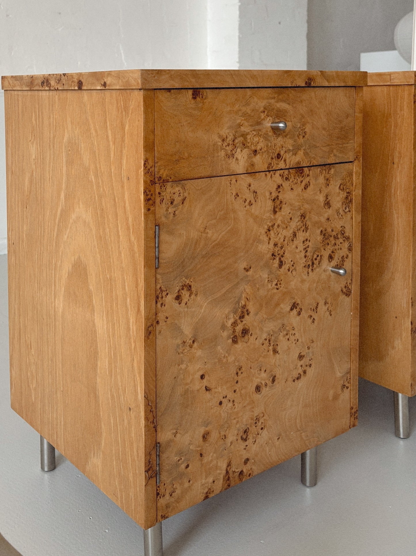 Rectangular Burl Bedside Tables