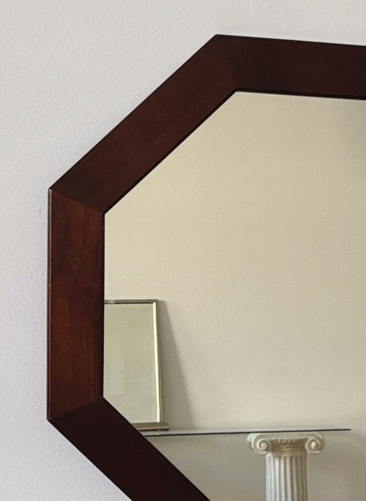 Vintage Octagon Timber Mirror
