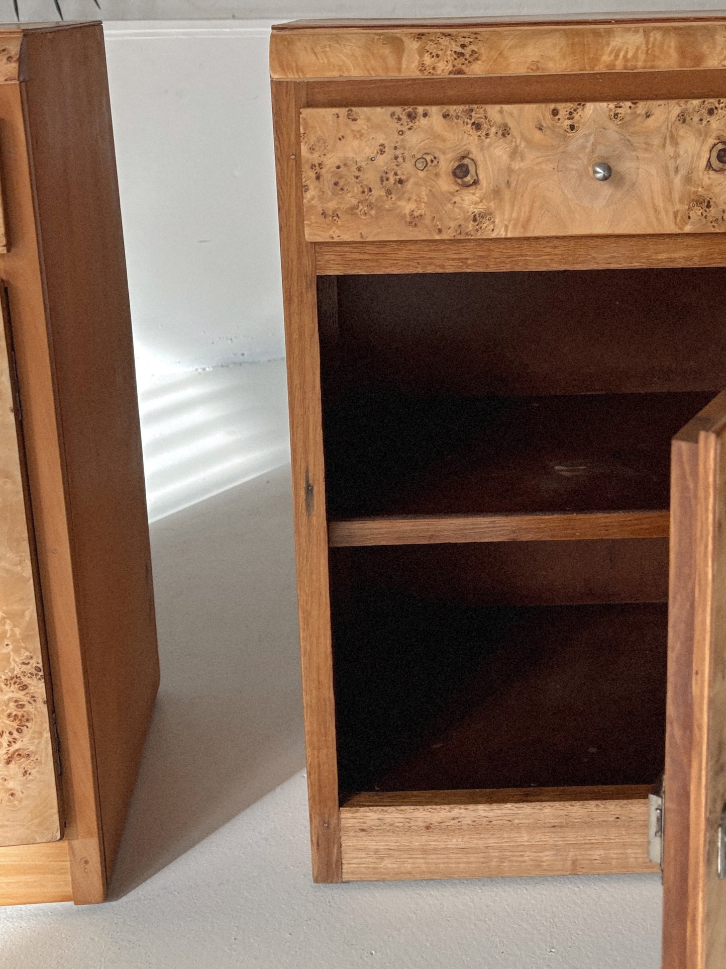 1950s Burl Bedside Tables