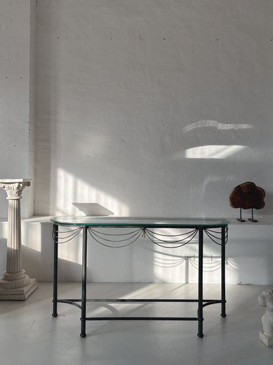 1980s Iron Console Table