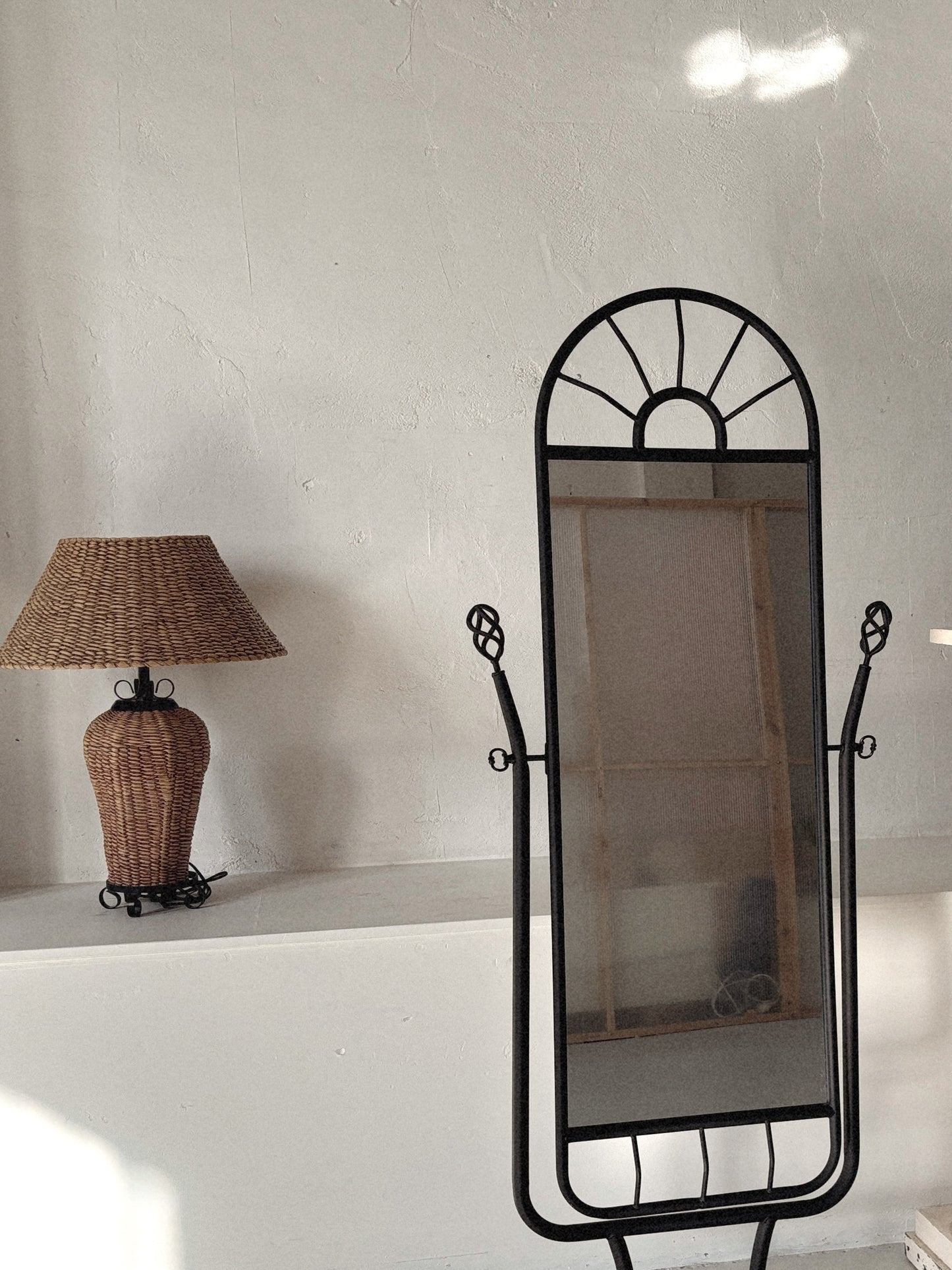 Embellished Steel Standing Mirror