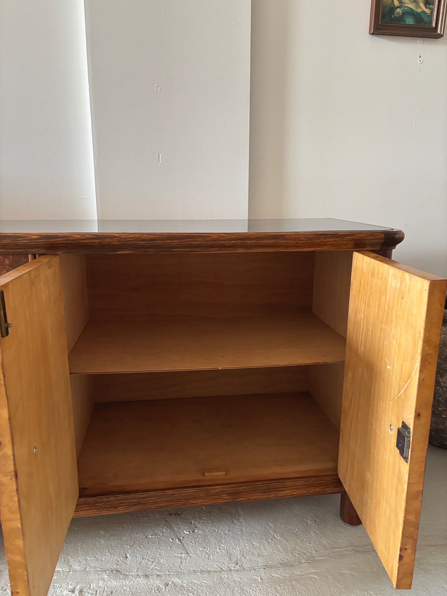 Mid Century Burl Sideboard