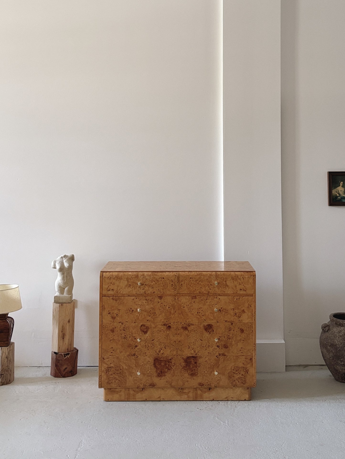 Curve Front Burl Drawers