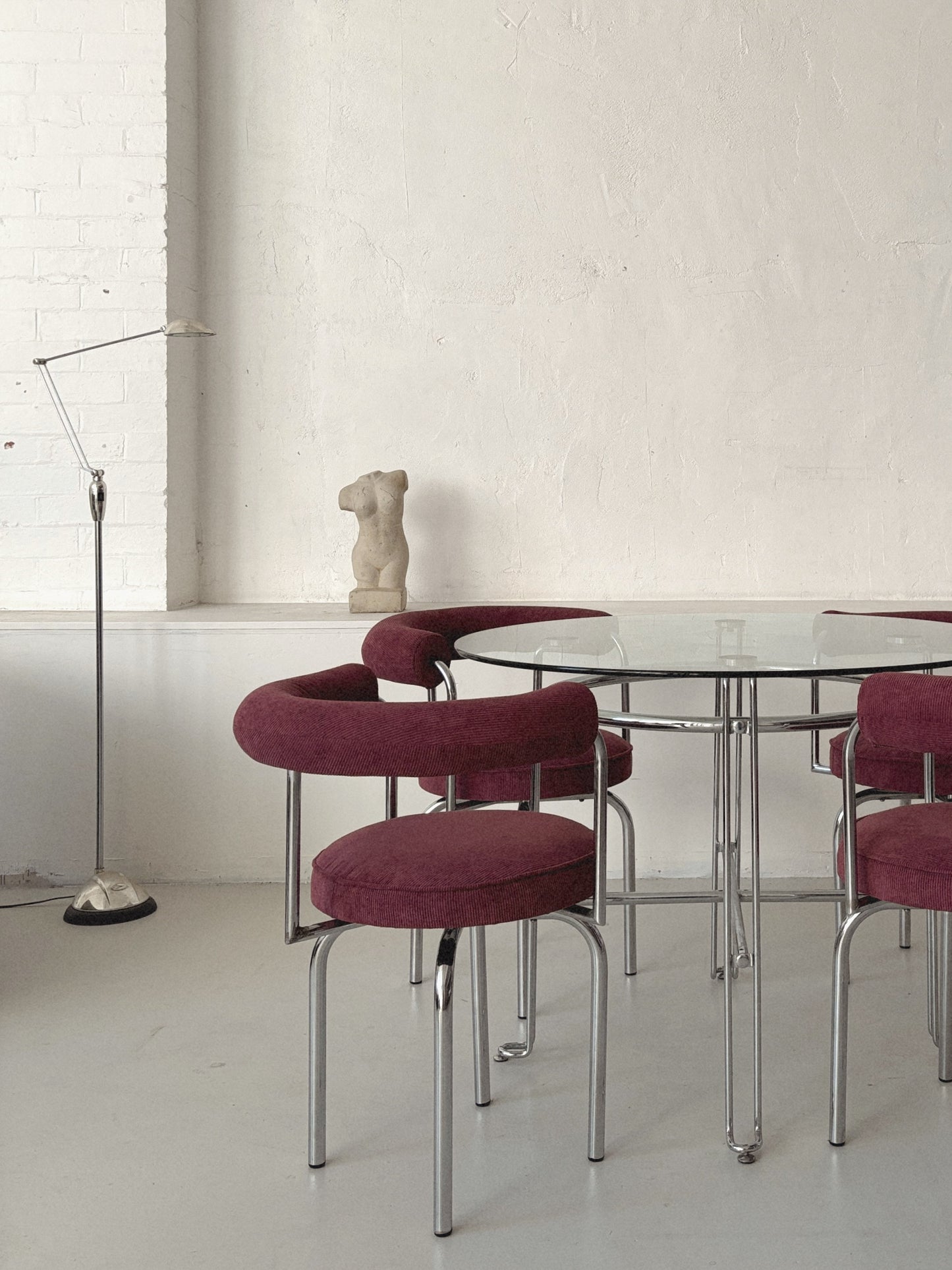 Chrome + Glass Table