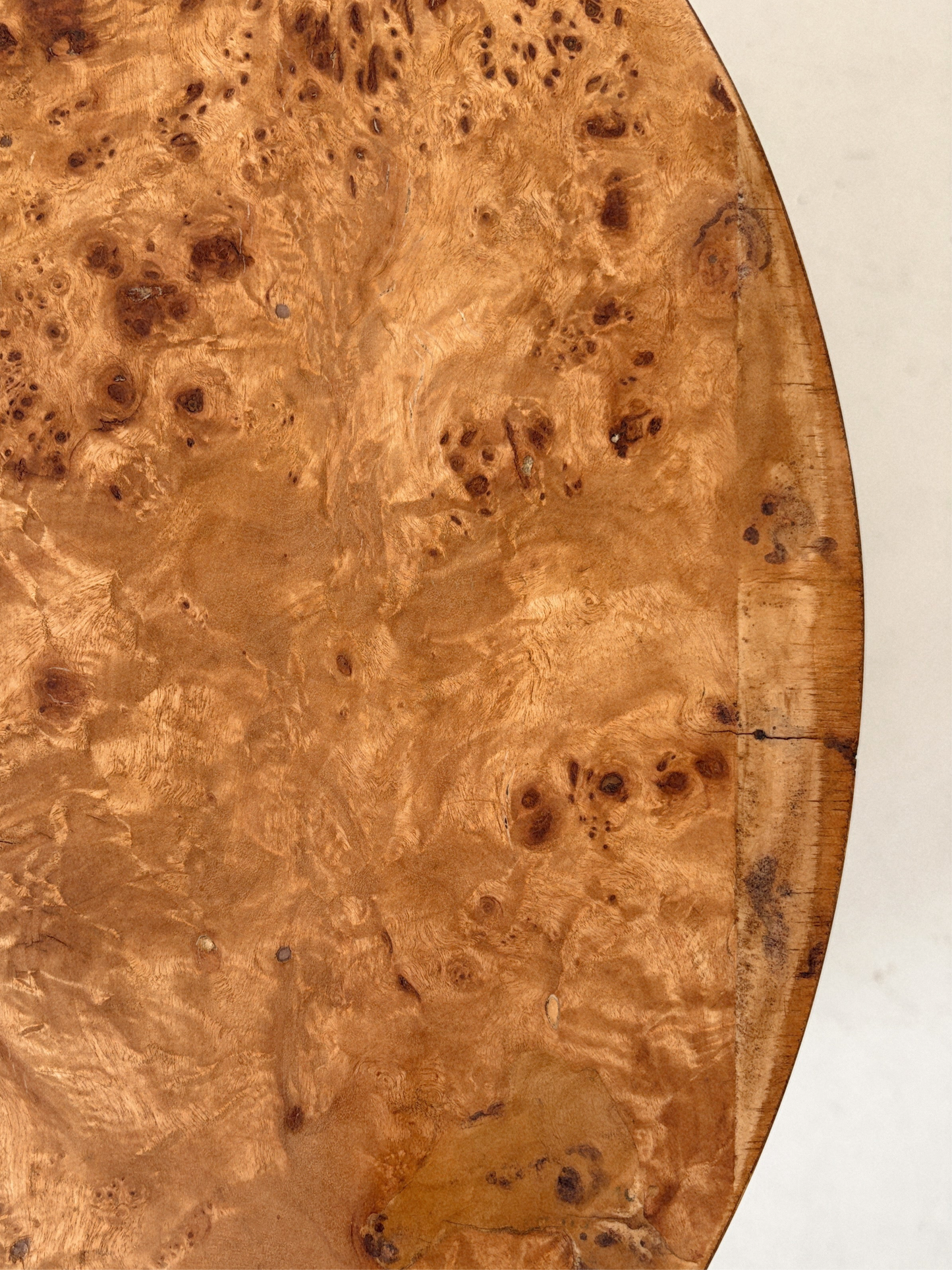 Round Vintage Burl Bedside Tables