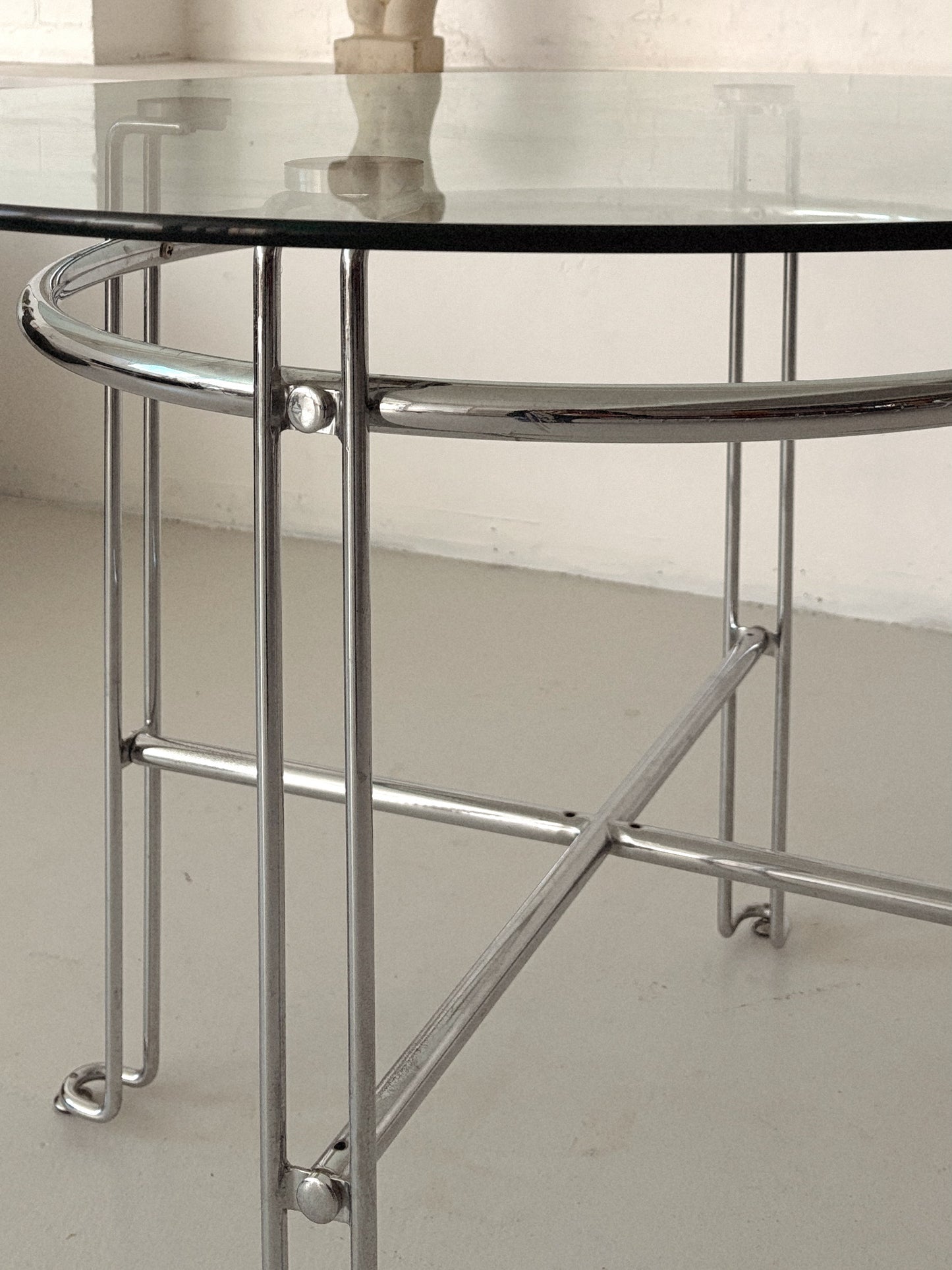 Chrome + Glass Table