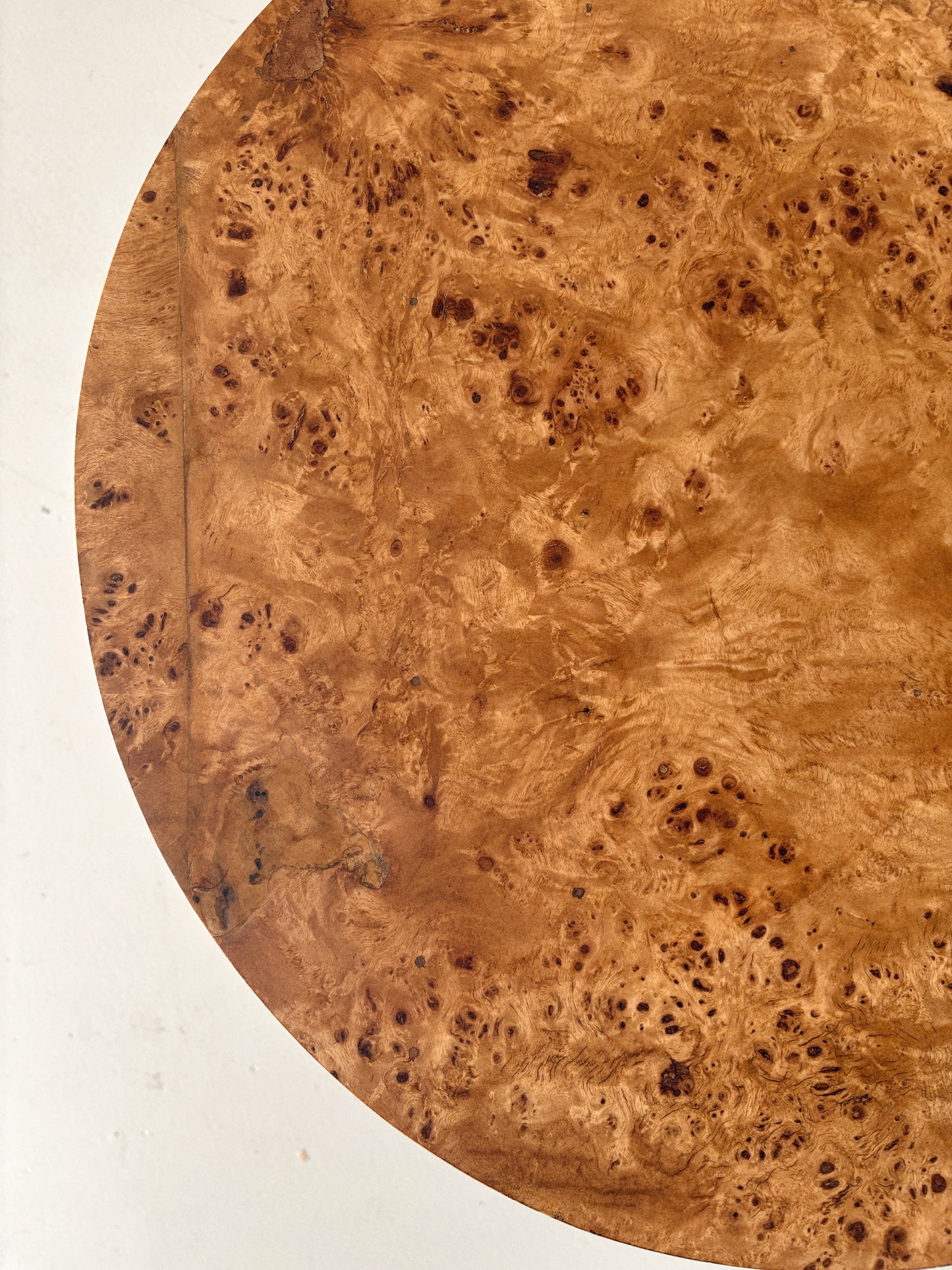 Round Vintage Burl Bedside Tables