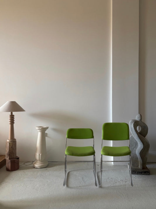 *CUSTOM* Set x 6 Chrome Sled Chairs