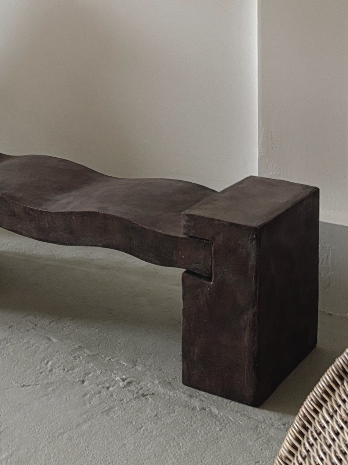 Sculptural Textured Wavy Bench