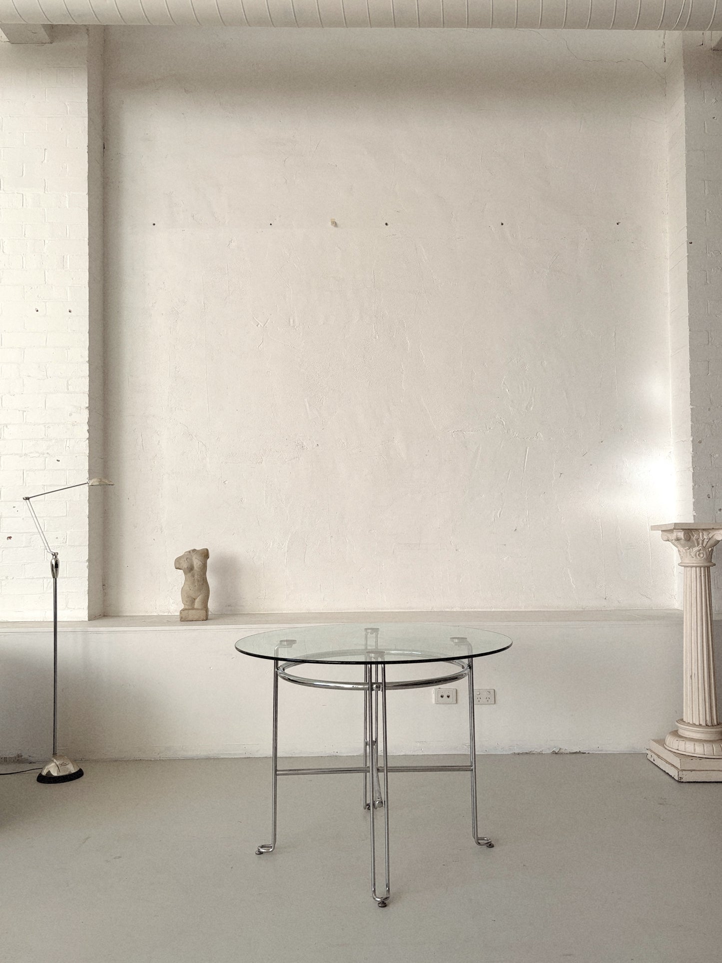 Chrome + Glass Table