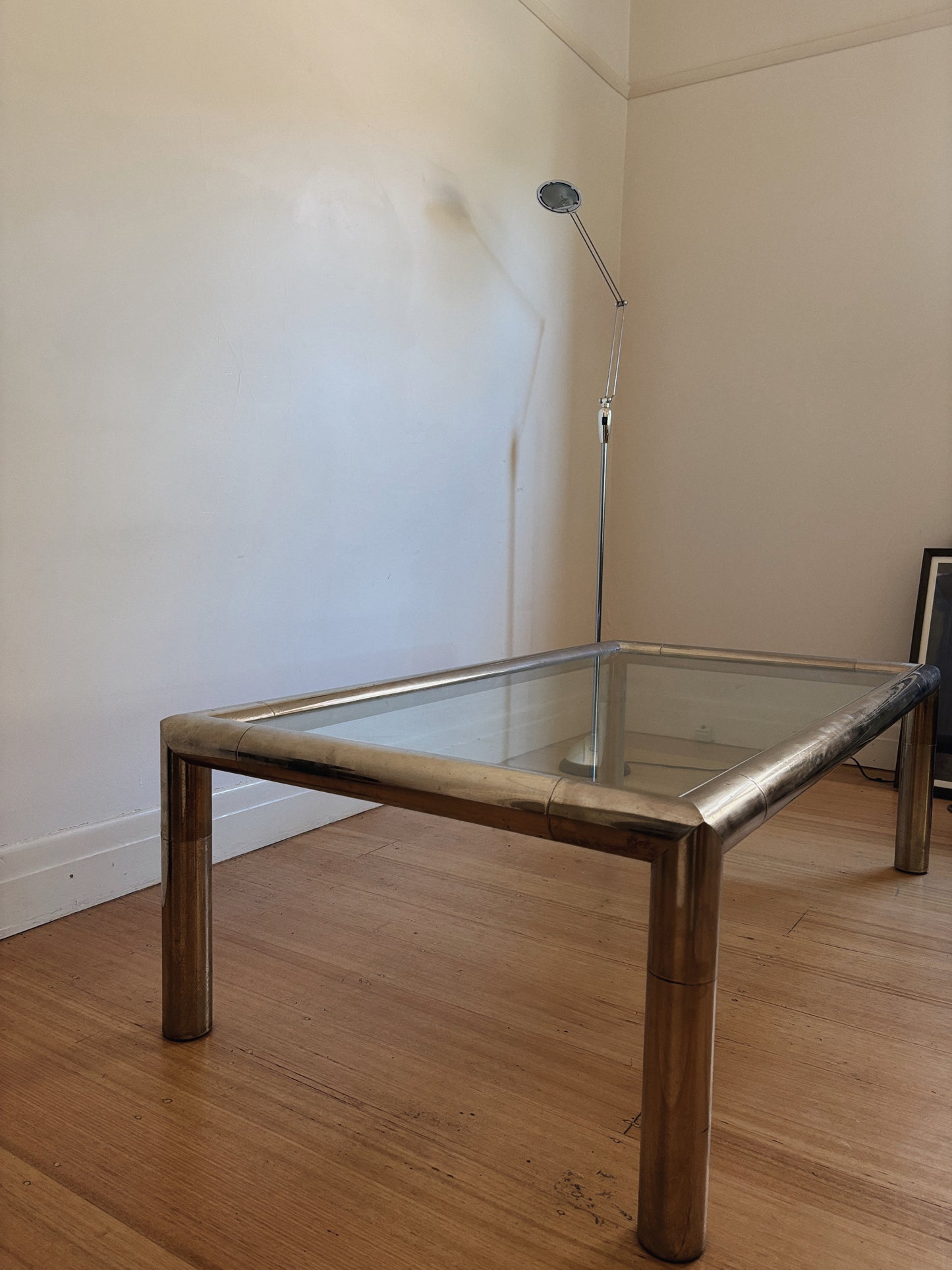 Vintage Chunky Chrome Coffee Table