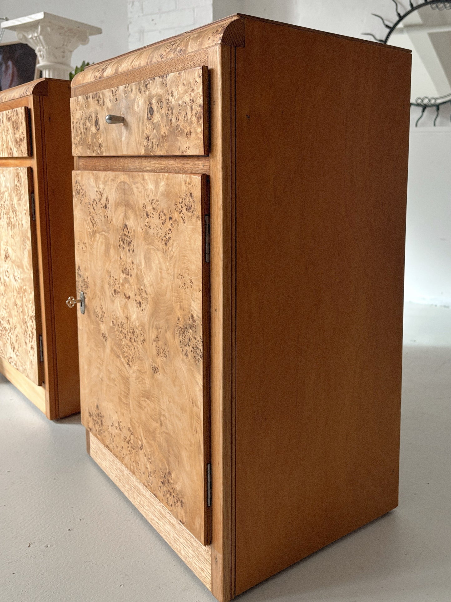 1950s Burl Bedside Tables