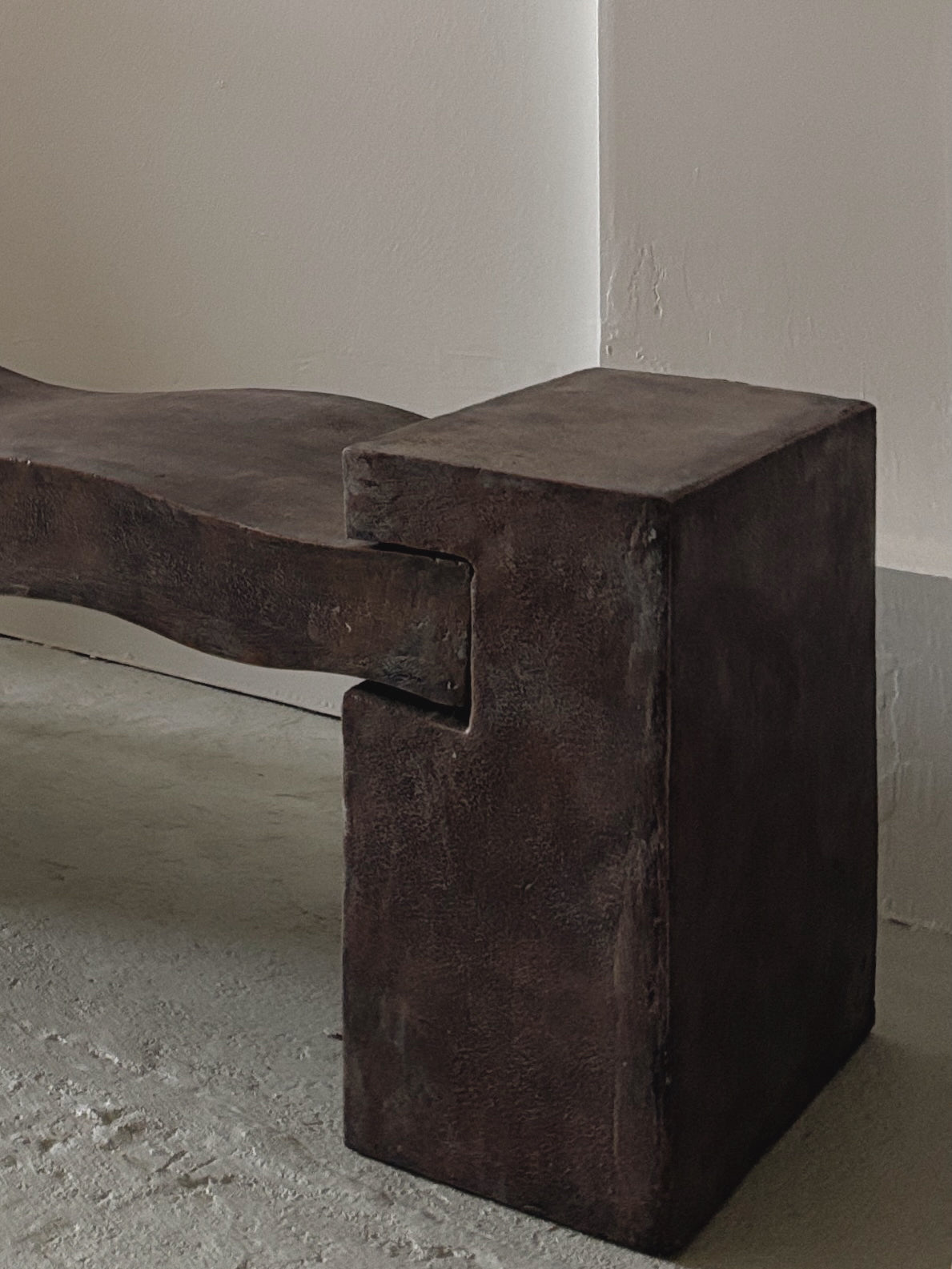 Sculptural Textured Wavy Bench