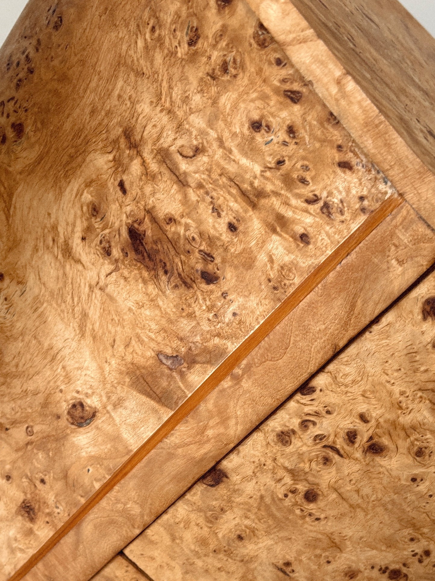 Round Vintage Burl Bedside Tables